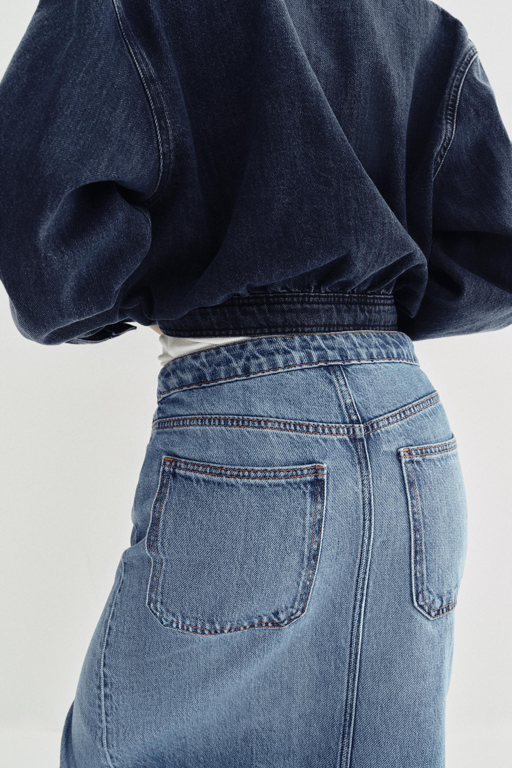 Z1975 CROPPED OVERSIZE DENIM SHIRT - Zara фото 12