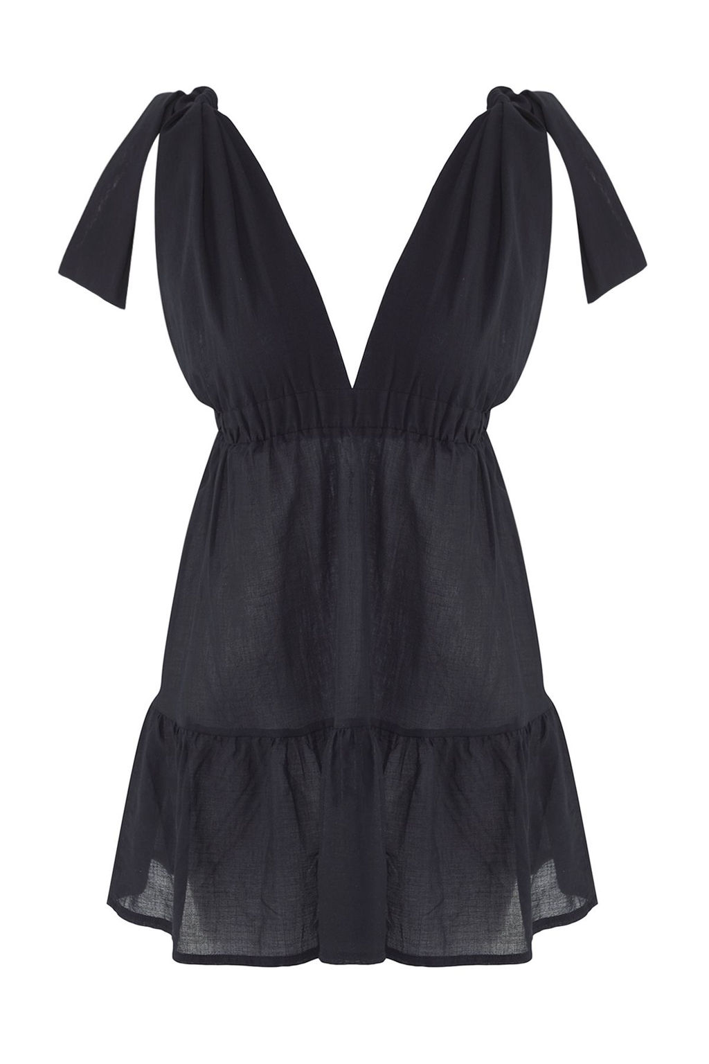 TRENDYOLMILLA Cizgili Mini Dokuma Baglamal? %100 Pamuk Plaj Elbisesi TBESS25EL00101 фото 5