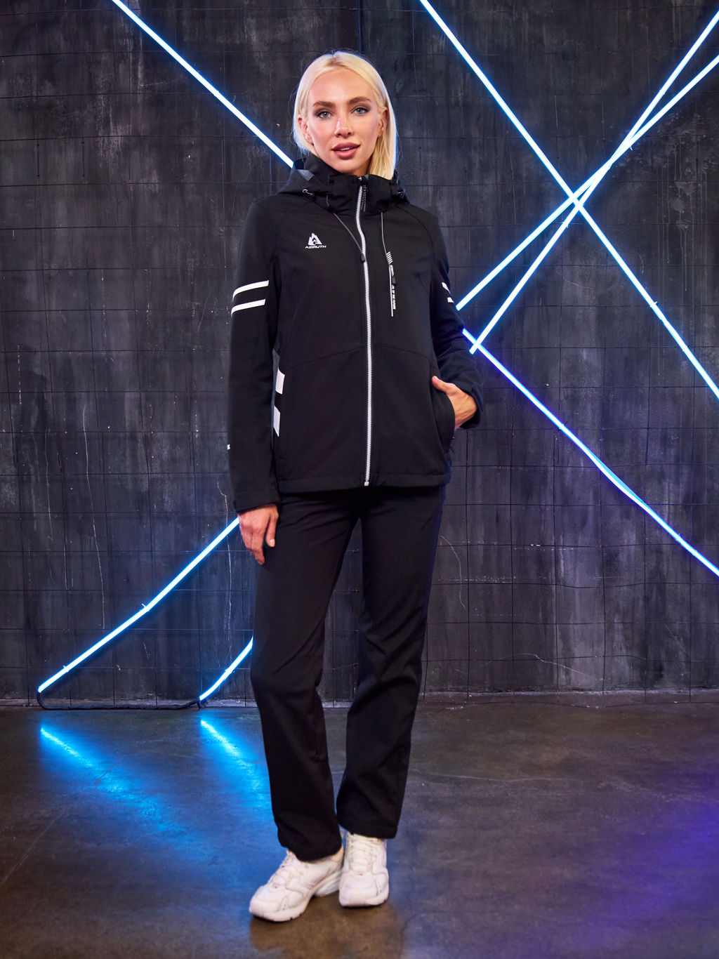 Женская мембранная куртка виндстоппер на флисе Azimuth Заря 124/23982_704 Черный  фото 9