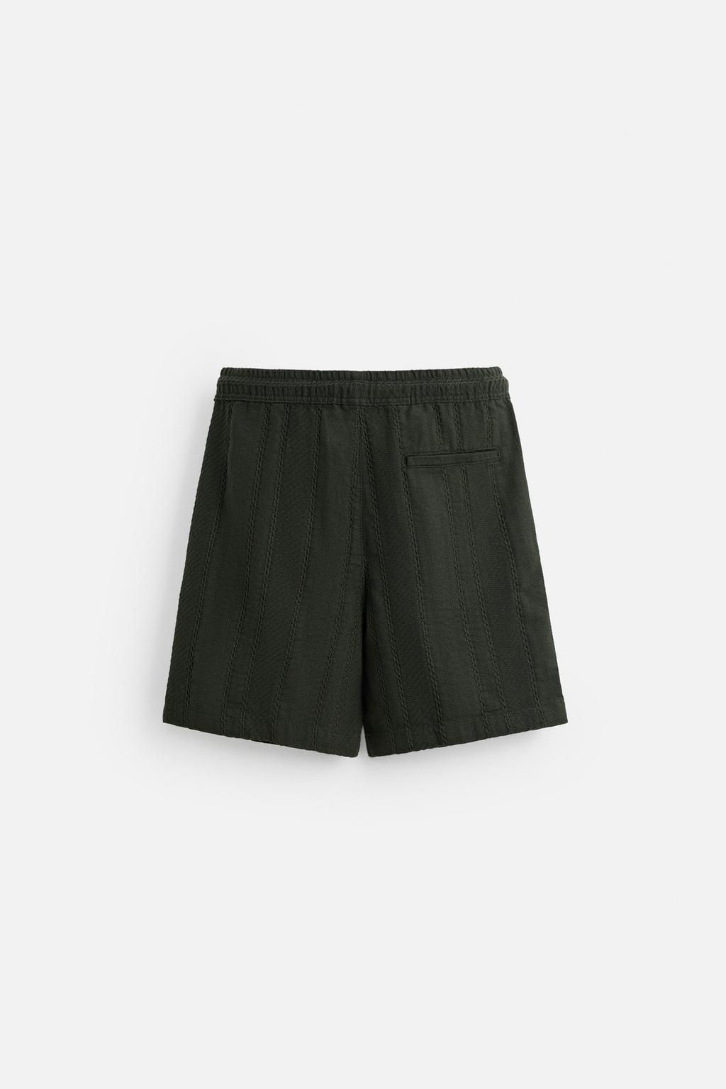 TEXTURED REGULAR FIT BERMUDA SHORTS - Zara фото 10