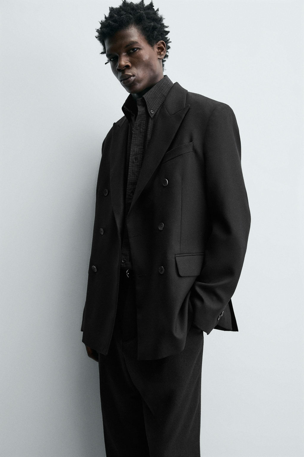 LIMITED EDITION WOOL BLEND DOUBLE-BREASTED SUIT BLAZER - Zara фото 5