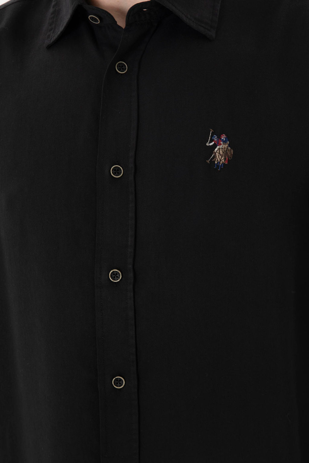 Мужская черная рубашка с длинным рукавом - U.s. polo assn фото 7