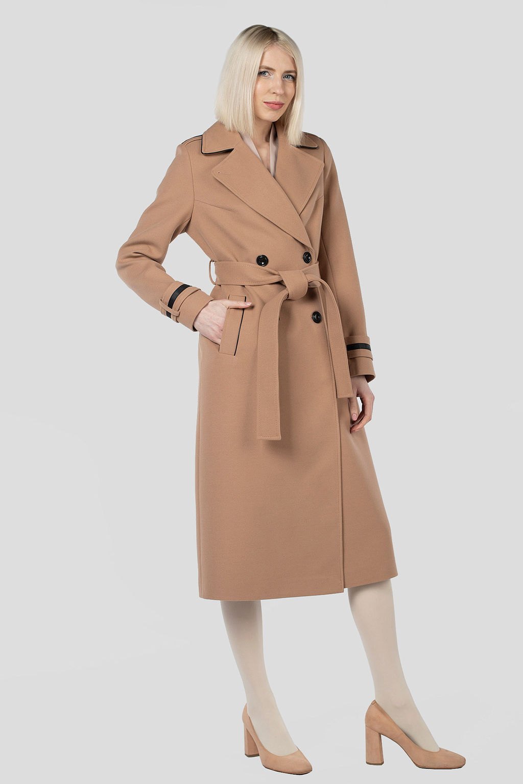 01-11710 Пальто женское демисезонное (пояс) - El podio фото 6