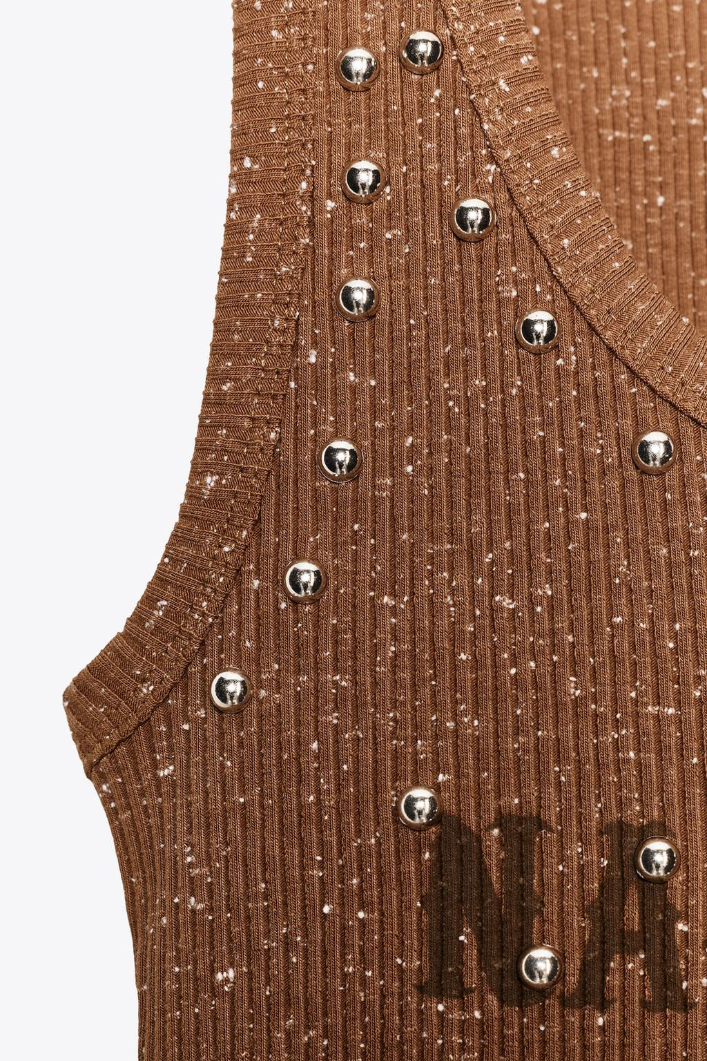 WASHED-EFFECT STUDDED TOP - Zara фото 6