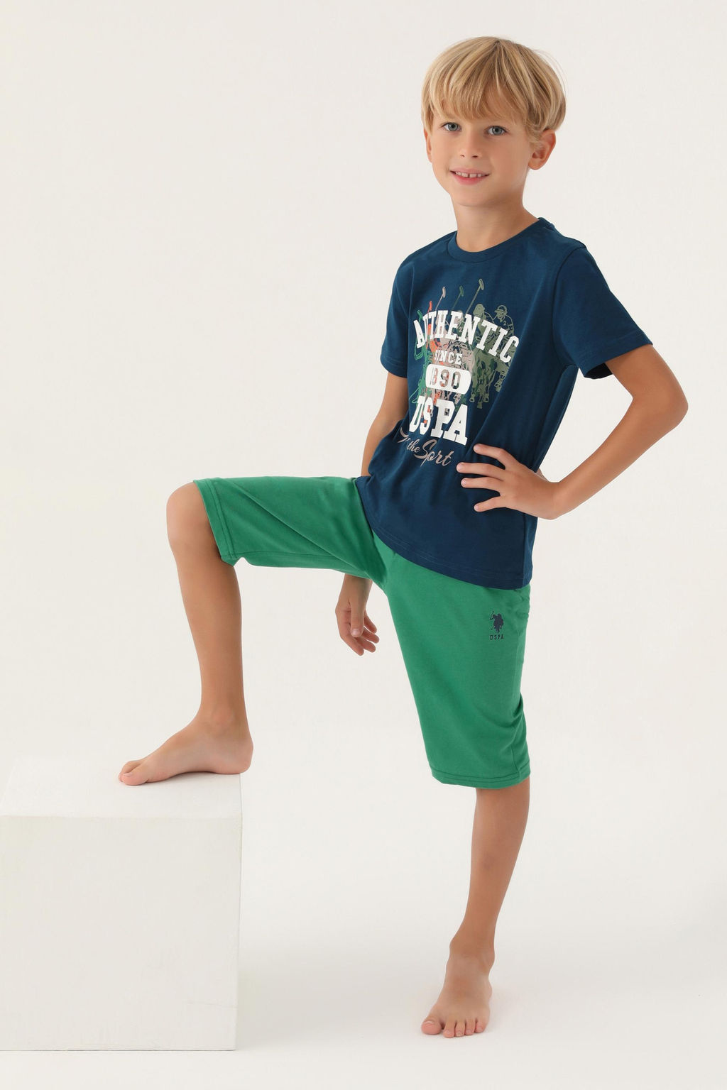 Erkek _ocuk _ndigo Pijama Tak_m_ Sepette S_rpriz _ndirim - U.s. polo assn фото 3