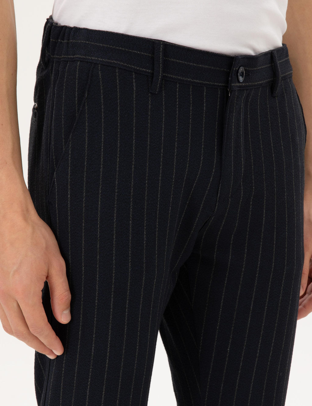 Lacivert Slim Fit Kanvas Pantolon - Pierre cardin фото 5