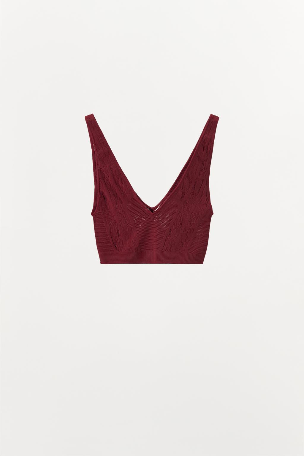 SEAMLESS LACE BRALETTE WITH WIDE STRAPS - Zara фото 6
