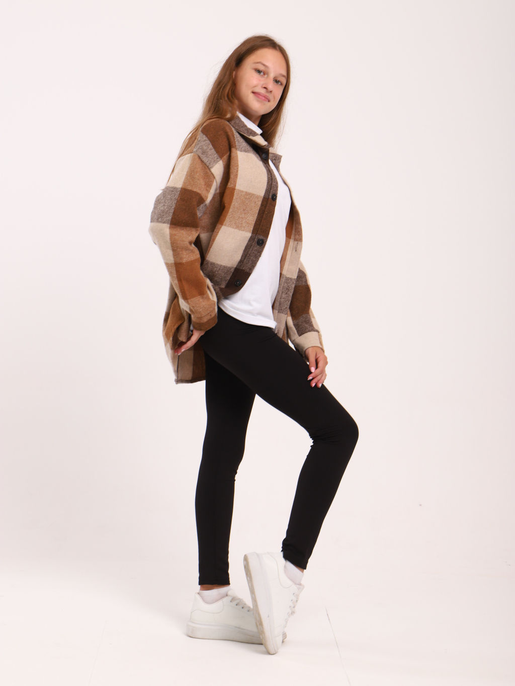 Рубашка Гранж коричневая клетка - Ладошки фото 16