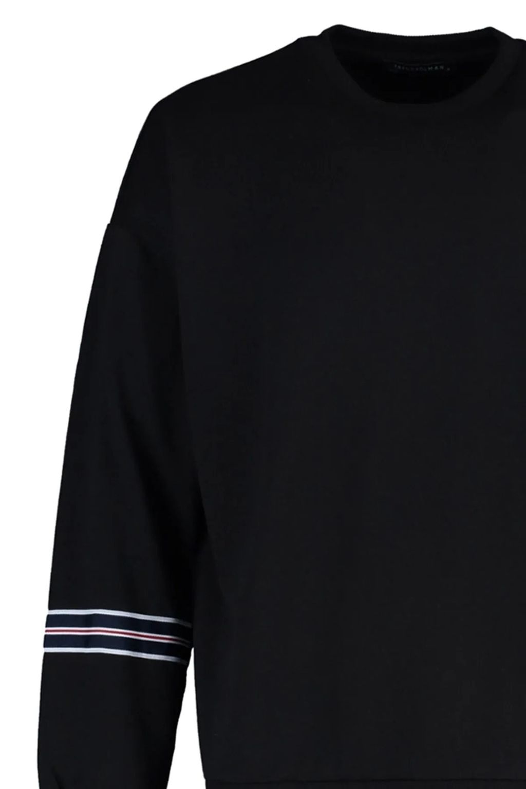 Siyah Oversize/Genis Kesim Seritli Sardonsuz Sweatshirt TMNAW21SW0796 - Trendyolmilla фото 7