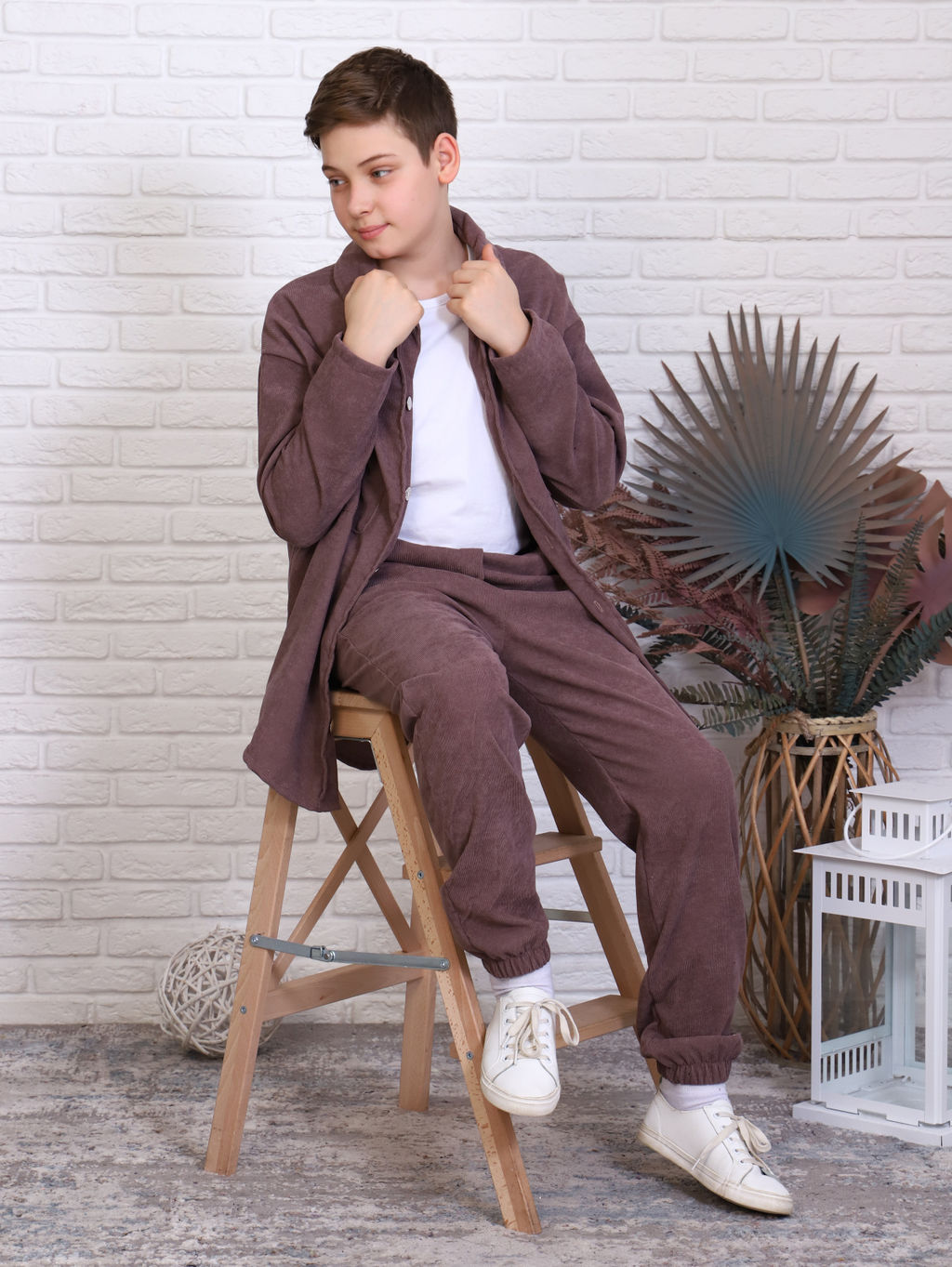 Рубашка  для мальчика девочки вельвет Образ Ладошки  фото 2