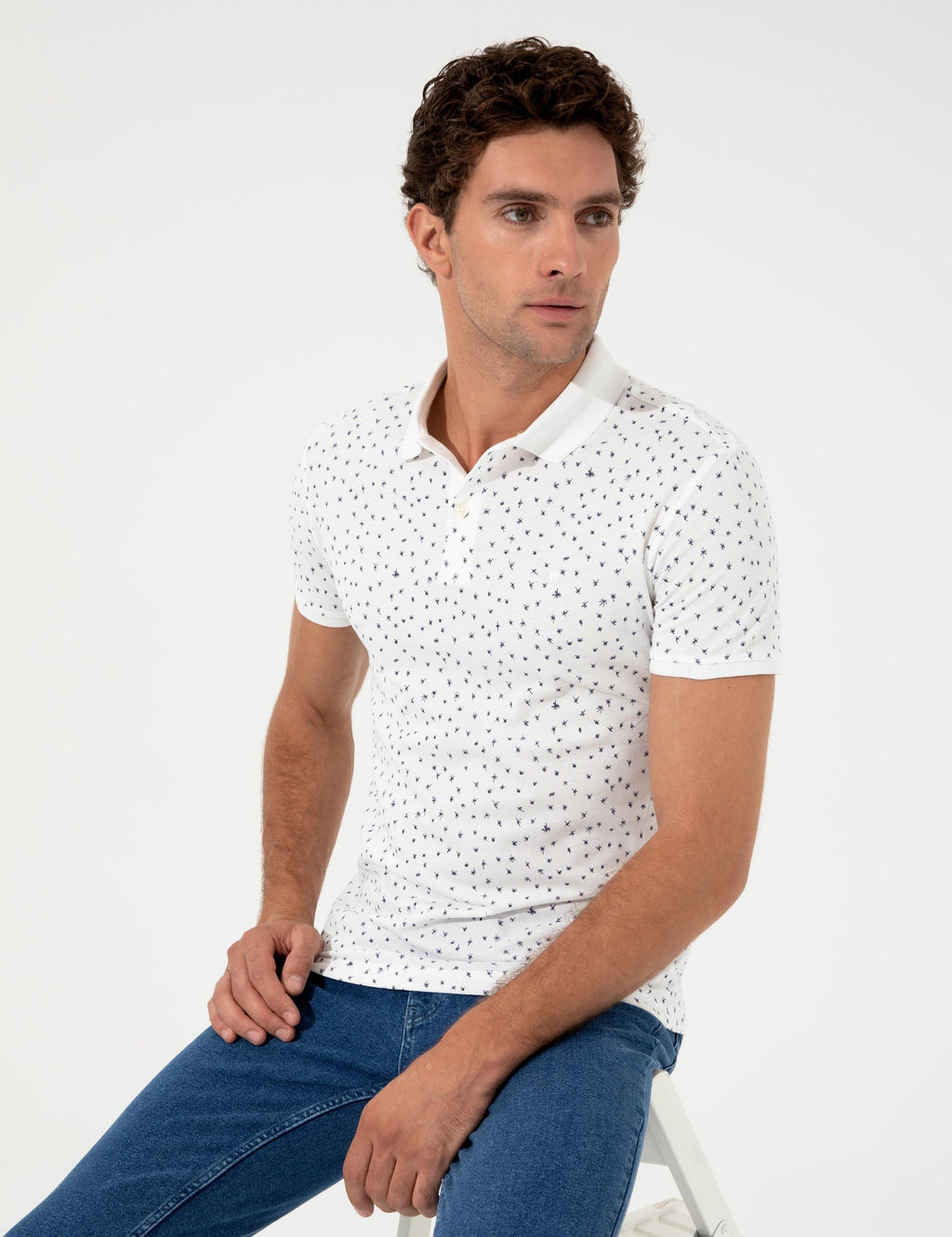 Белая футболка с воротником поло - Cacharel фото 2