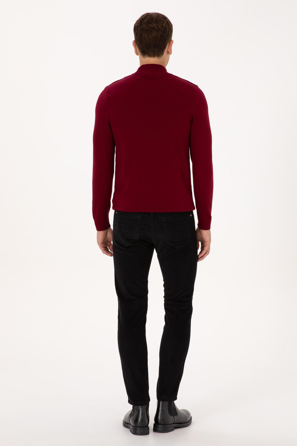 Erkek Slim Fit Siyah Kanvas Pantolon