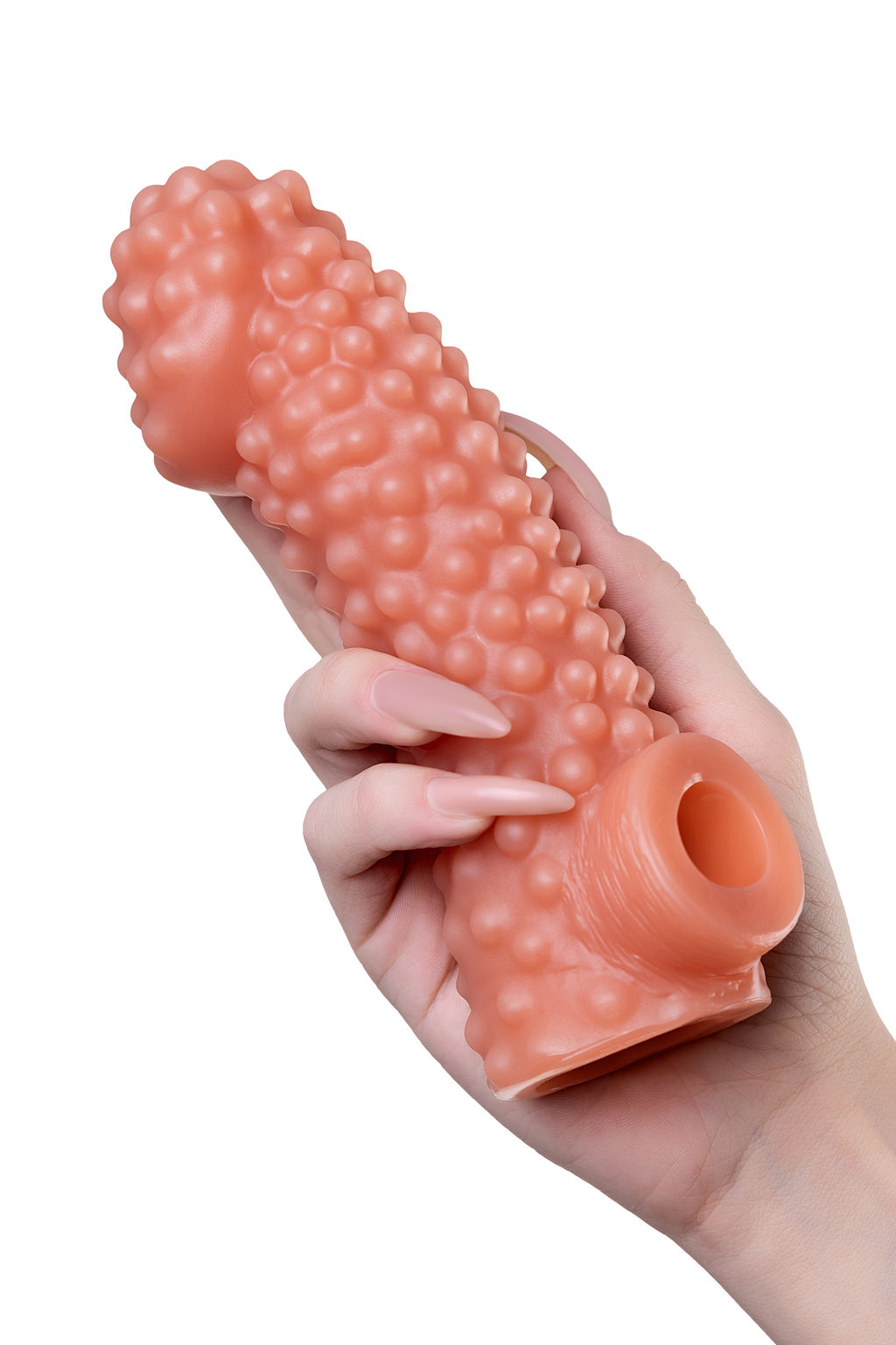 Насадка реалистичная KOKOS COCK SLEEVE с дополнительной стимуляцией, TPE, телесная, 17.6 см