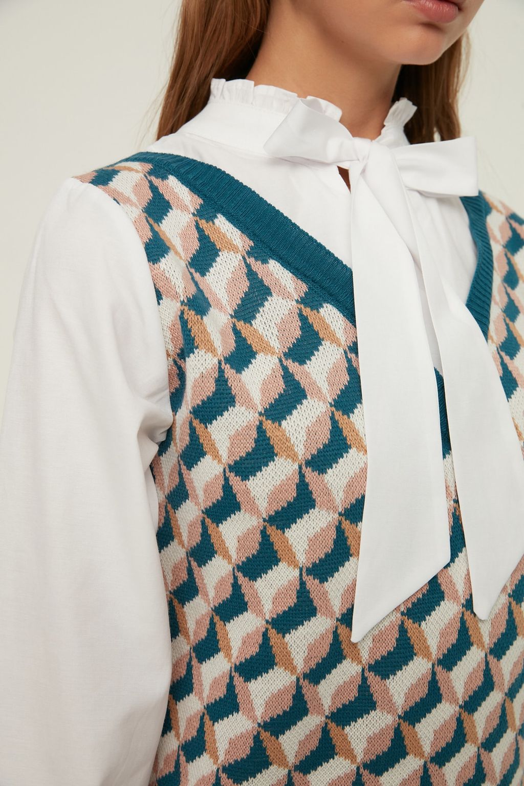 TRENDYOLMILLA Lacivert Mini Triko Gomlek Garni Detayl? Elbise TWOAW22SV0122  фото 10