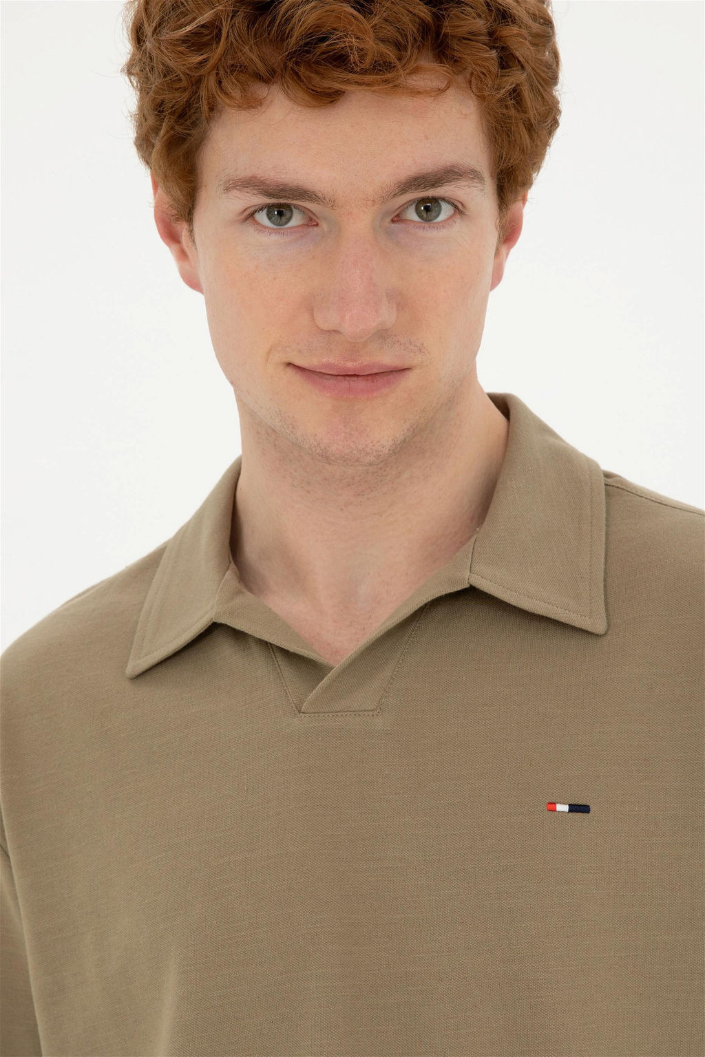 Футболка U.S. Polo Assn цвета хаки из хлопка с полиэстером  фото 2