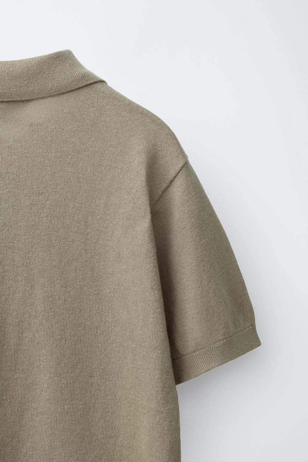 POLO ALGOD?N LINO RAYAS / Khaki claro - Zara фото 4