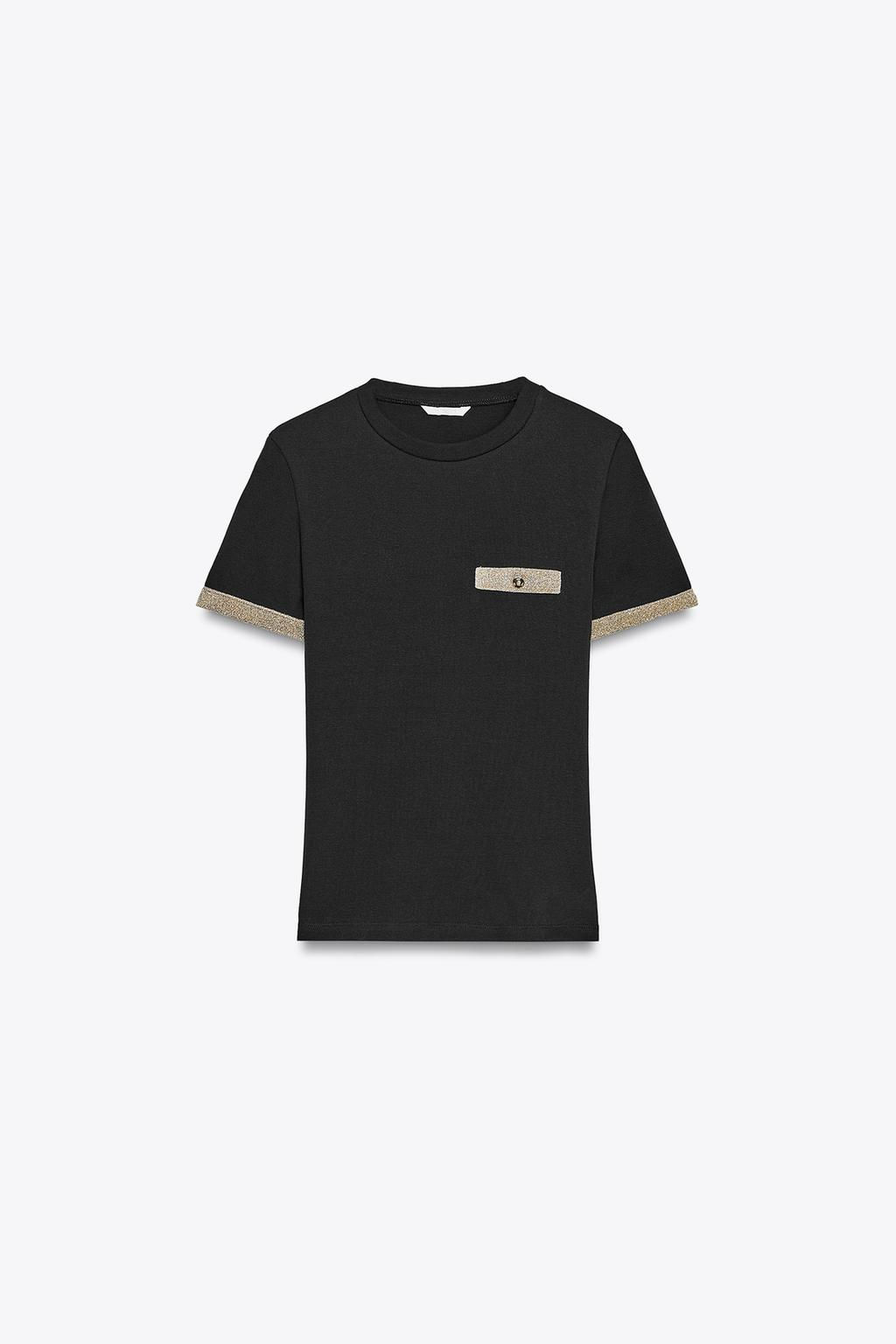 METALLIC THREAD T-SHIRT - Zara фото 12