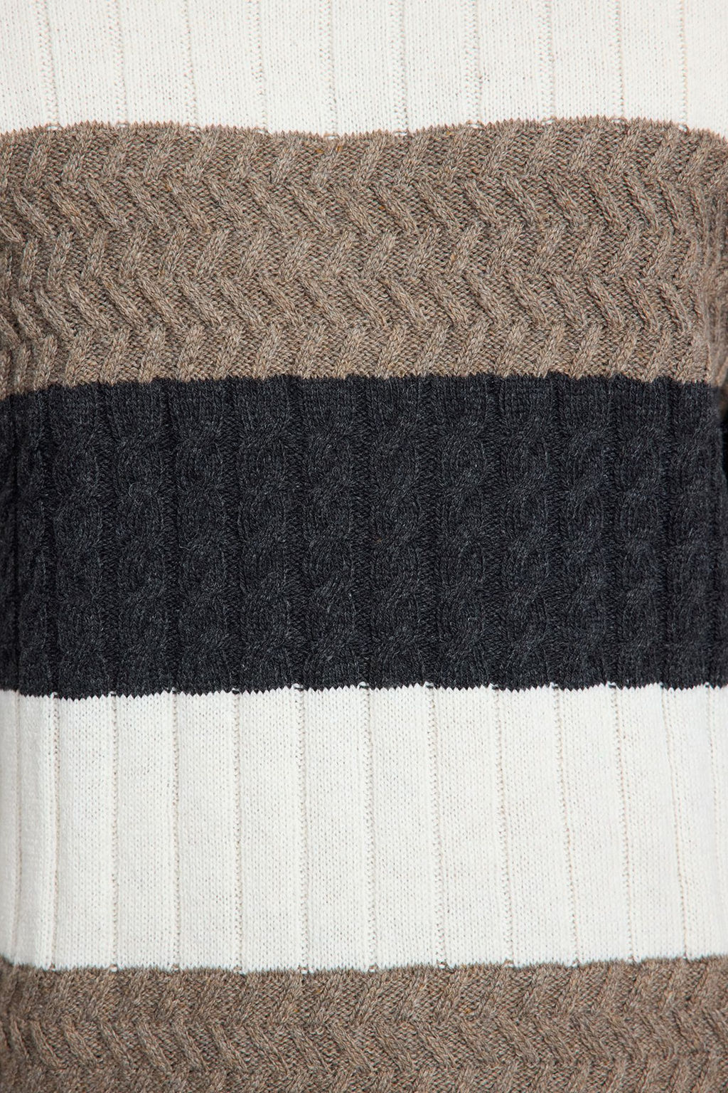 Vizon Oversize Bisiklet Yaka Renk Bloklu Triko Kazak TMNAW25KZ00054