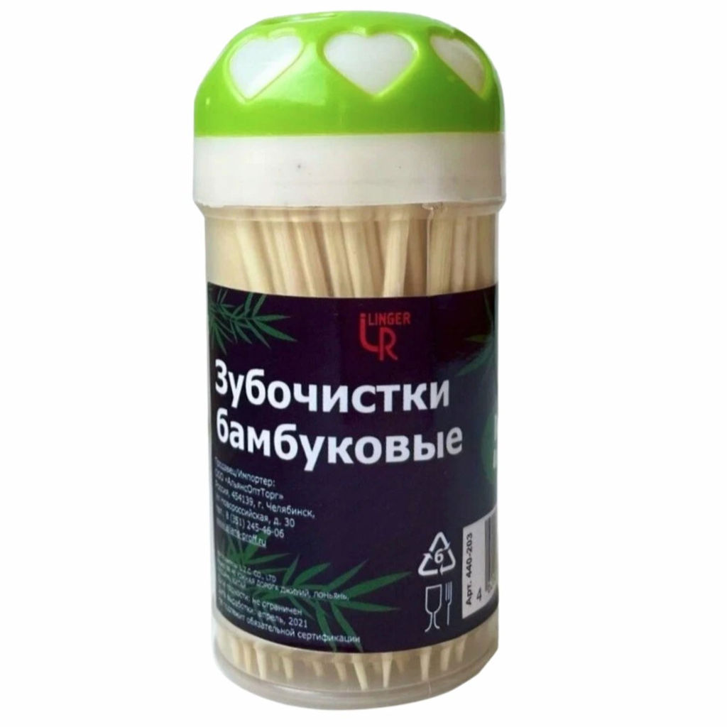 Зубочистка бамбук в бан.цв. (160/240)