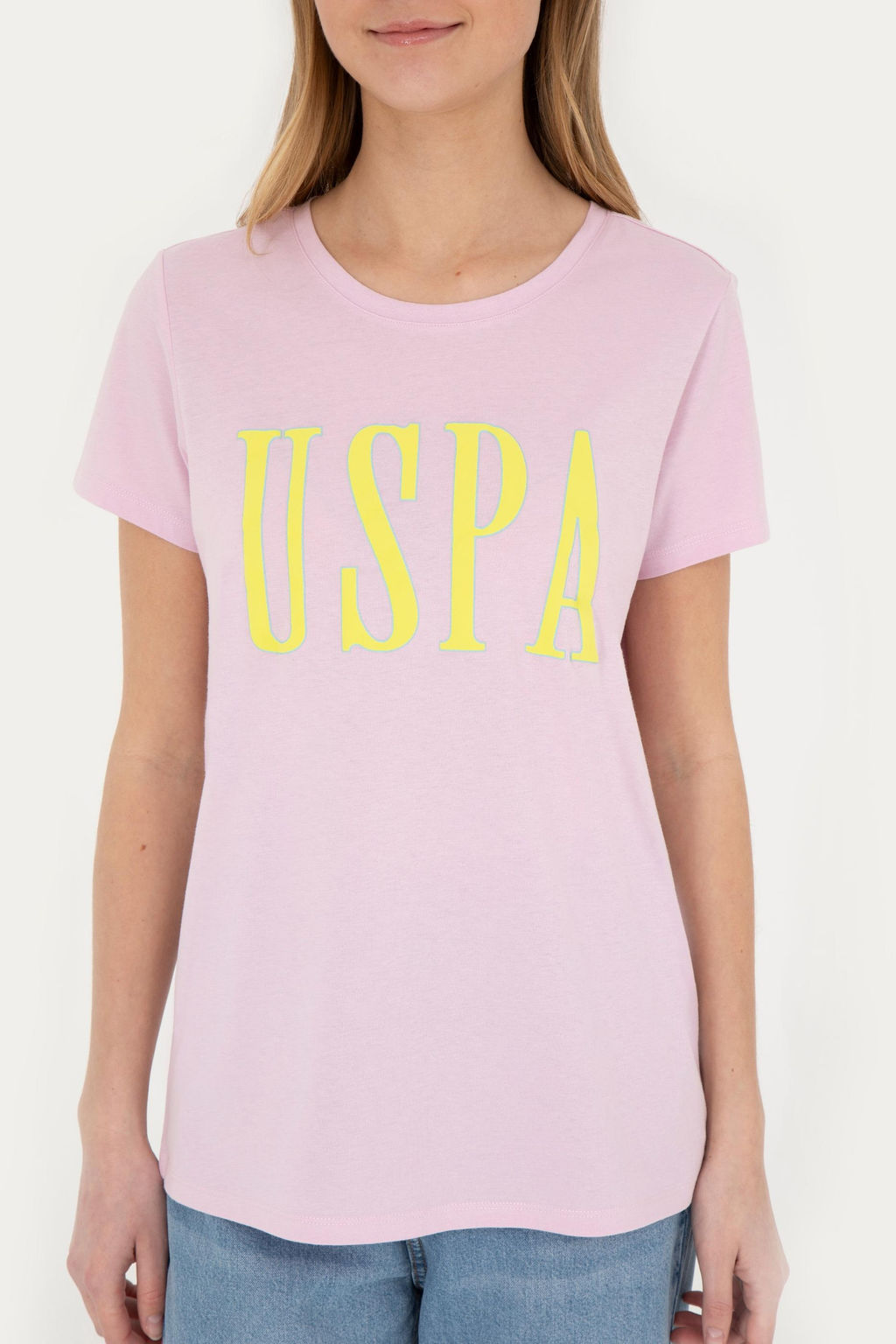 Женская розовая футболка с круглым вырезом - U.s. polo assn фото 13