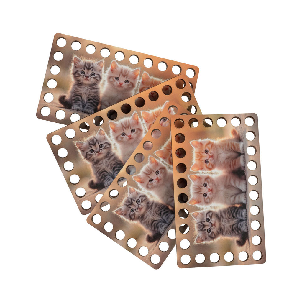 Заготовка для декорирования Love2art ДВ-04 Набор донышек для вязания Матовый фанера 12 х 7 х 0.4 см 4 шт 04 Котята  фото 4