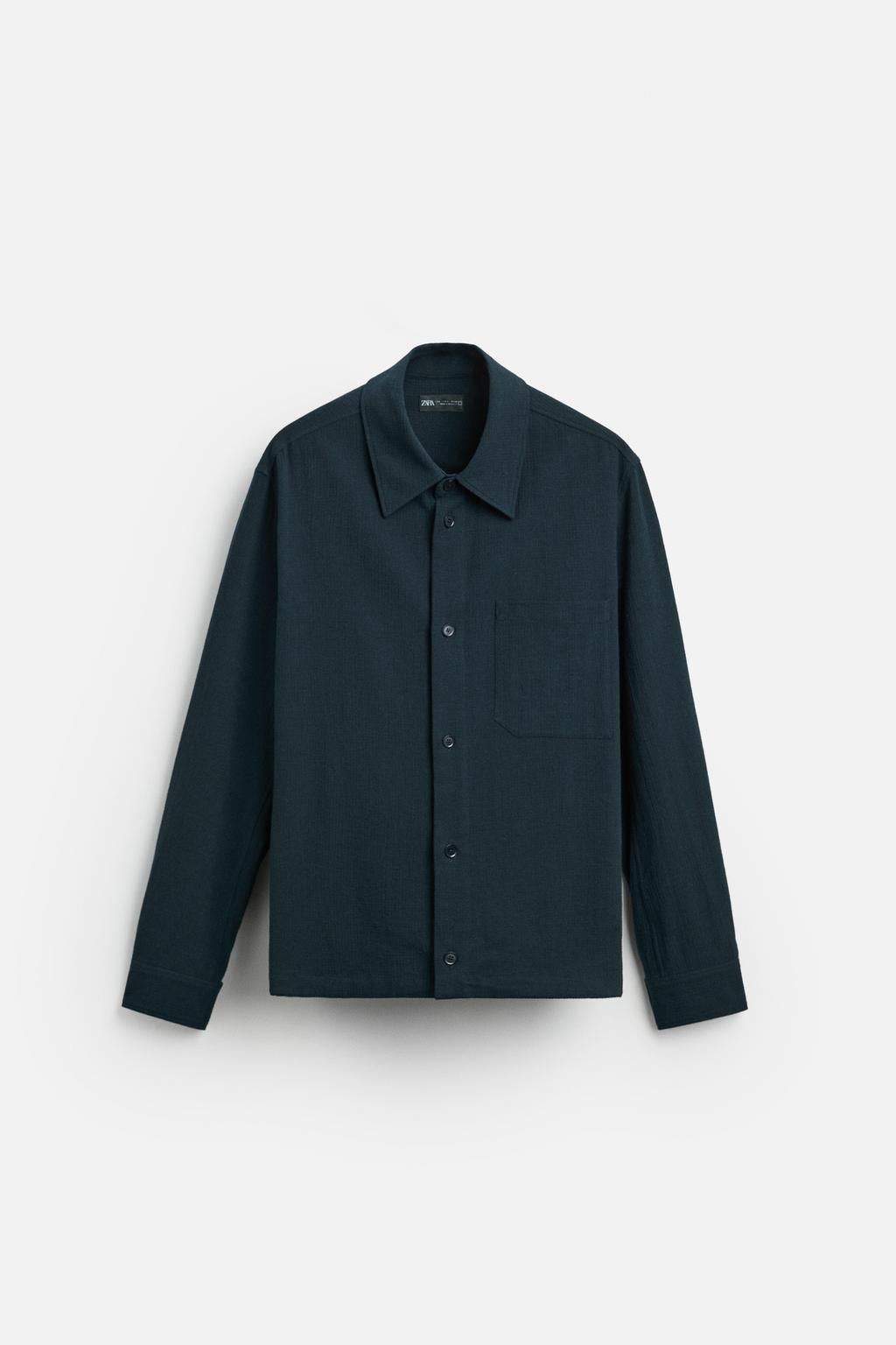 COTTON/LINEN SEERSUCKER OVERSHIRT - Zara фото 10