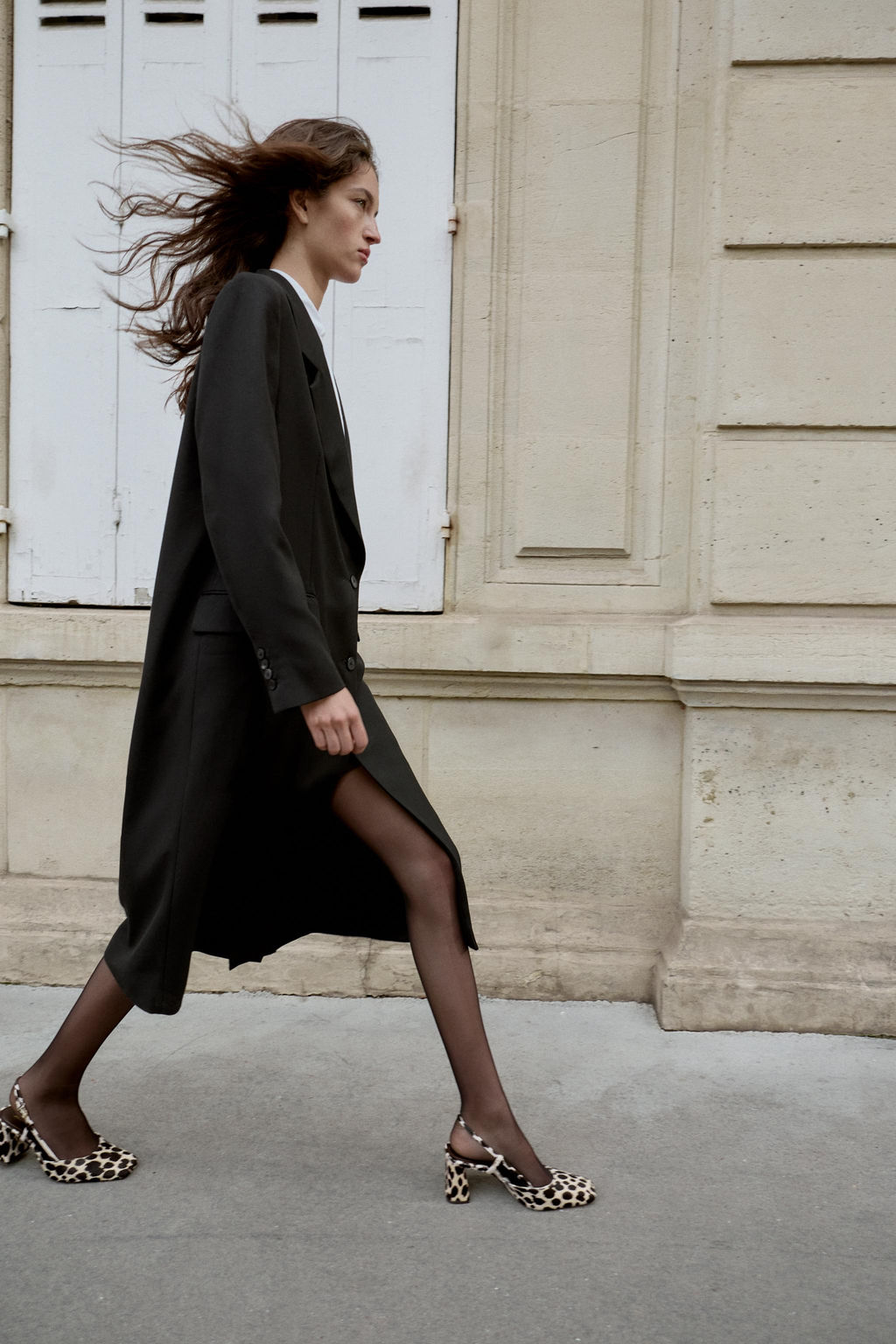 ANIMAL PRINT LEATHER SLINGBACK SHOES