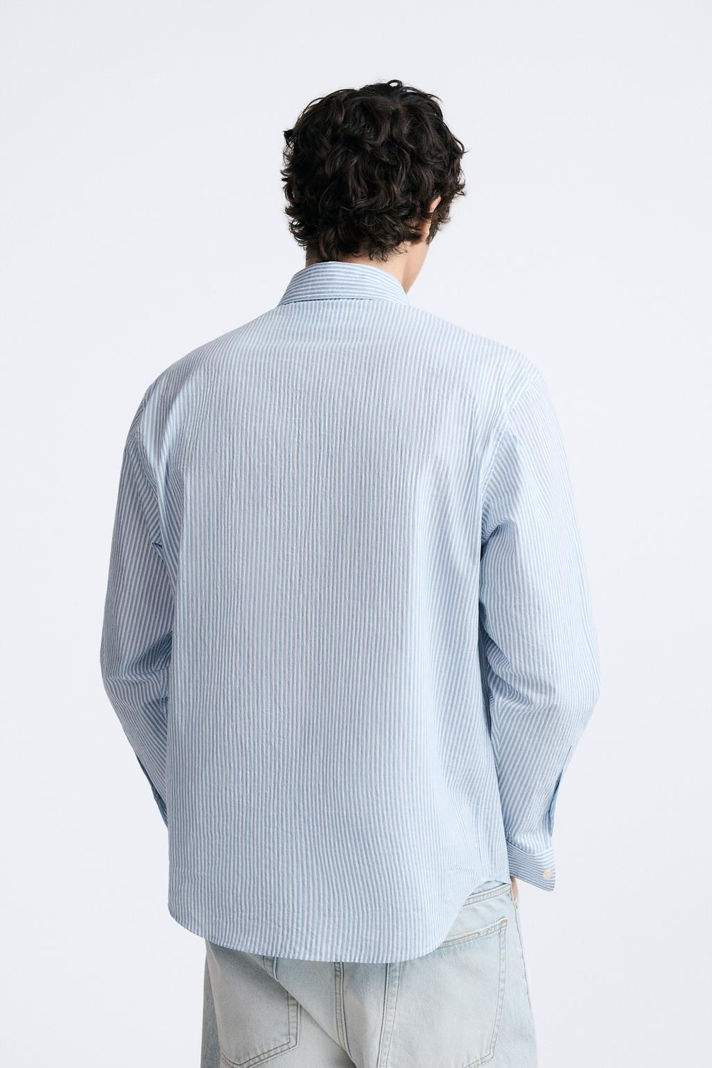 STRIPED CREASED-EFFECT SHIRT - Zara фото 3