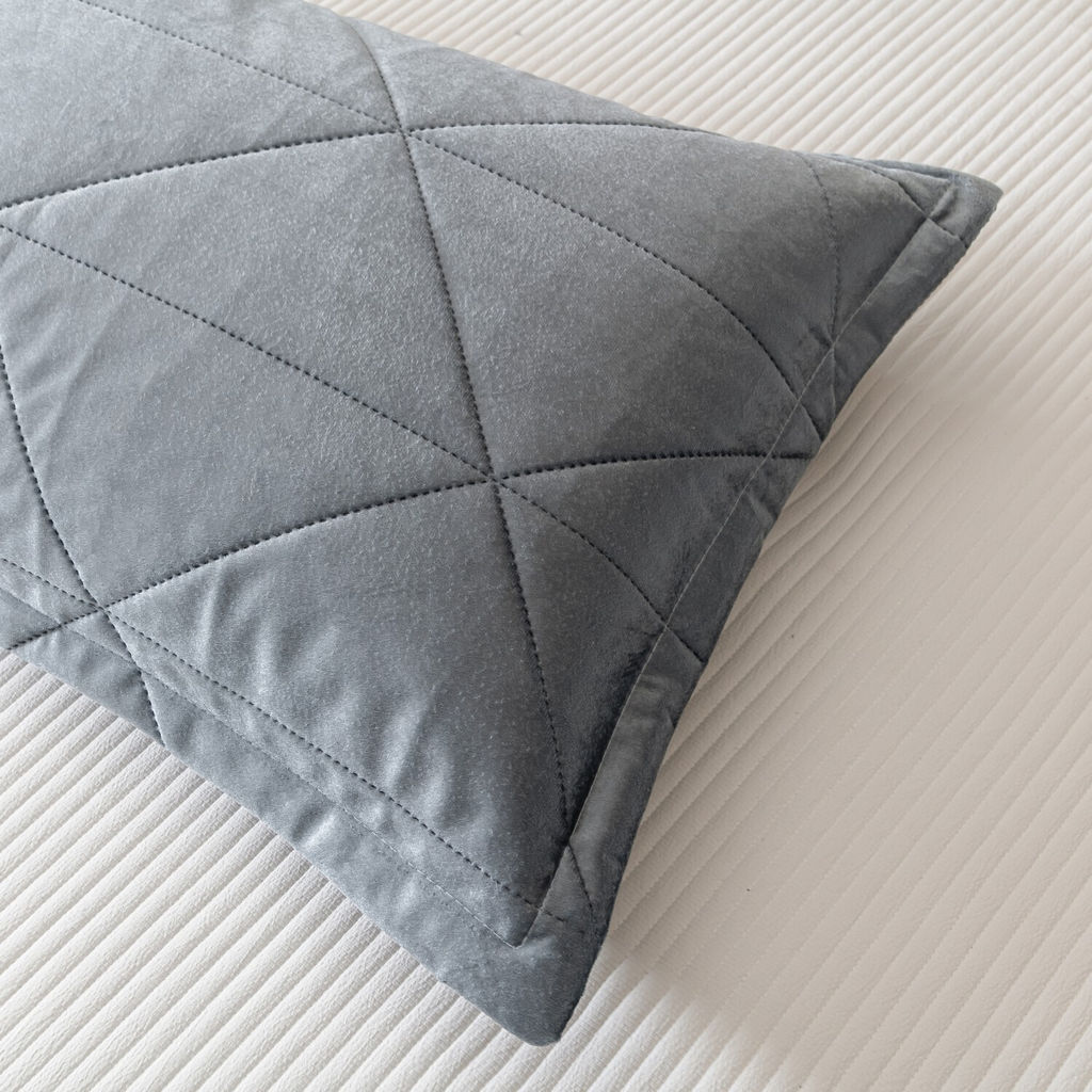 Велюровое покрывало в клетку и две наволочки OVL038 240*260/50-70 2 шт - Ситрейд фото 10