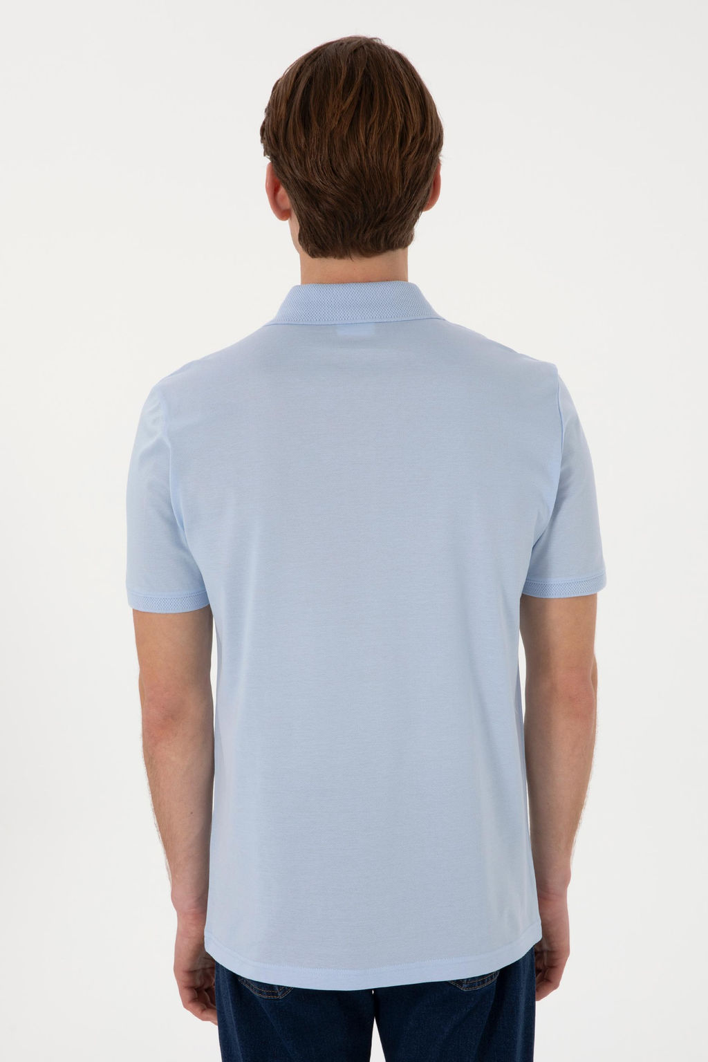 Erkek Regular Fit Polo Yaka A__k Mavi Basic Ti__rt - U.s. polo assn фото 5