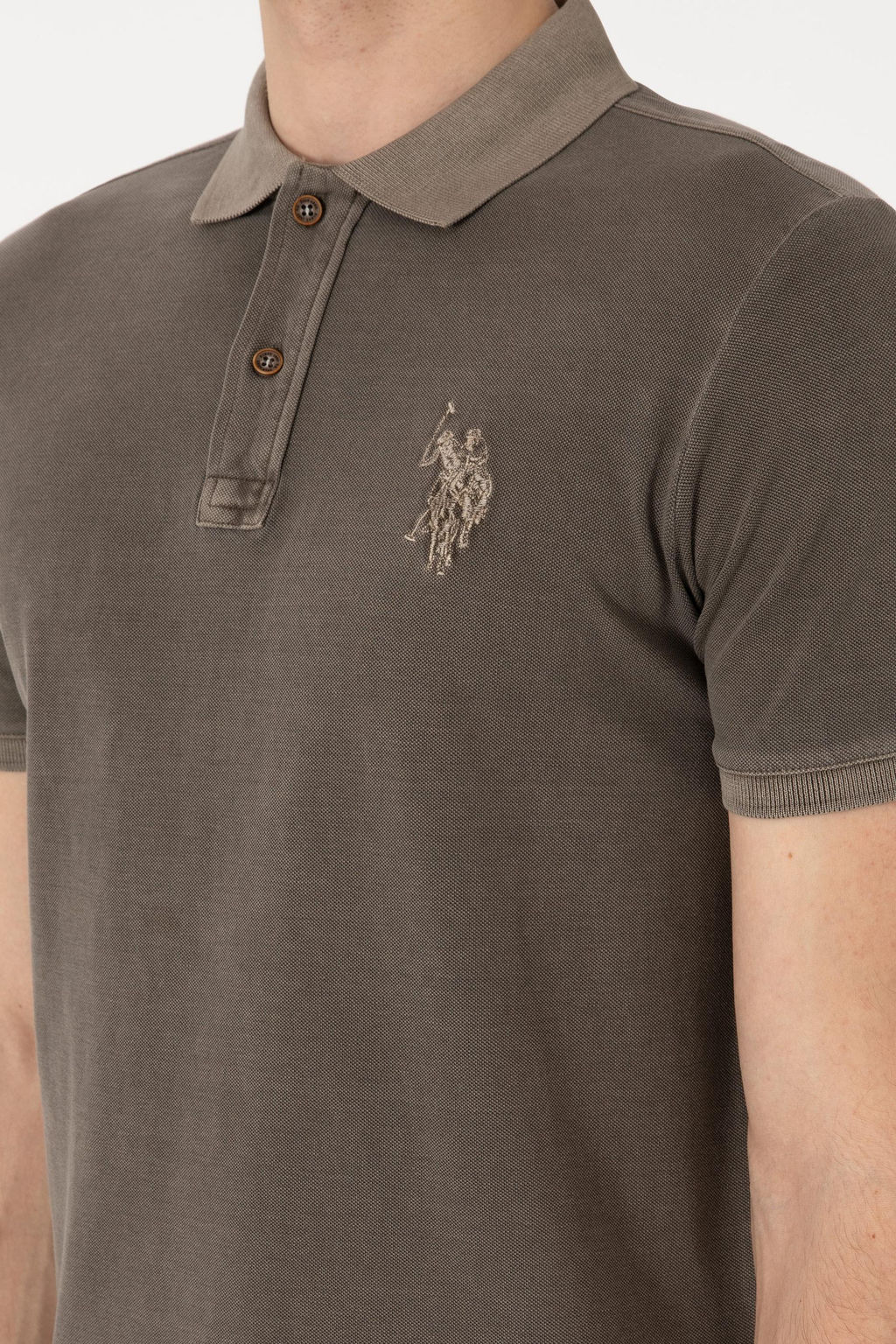 Футболка-поло U.S. Polo Assn Slim Fit Basic визон из хлопка