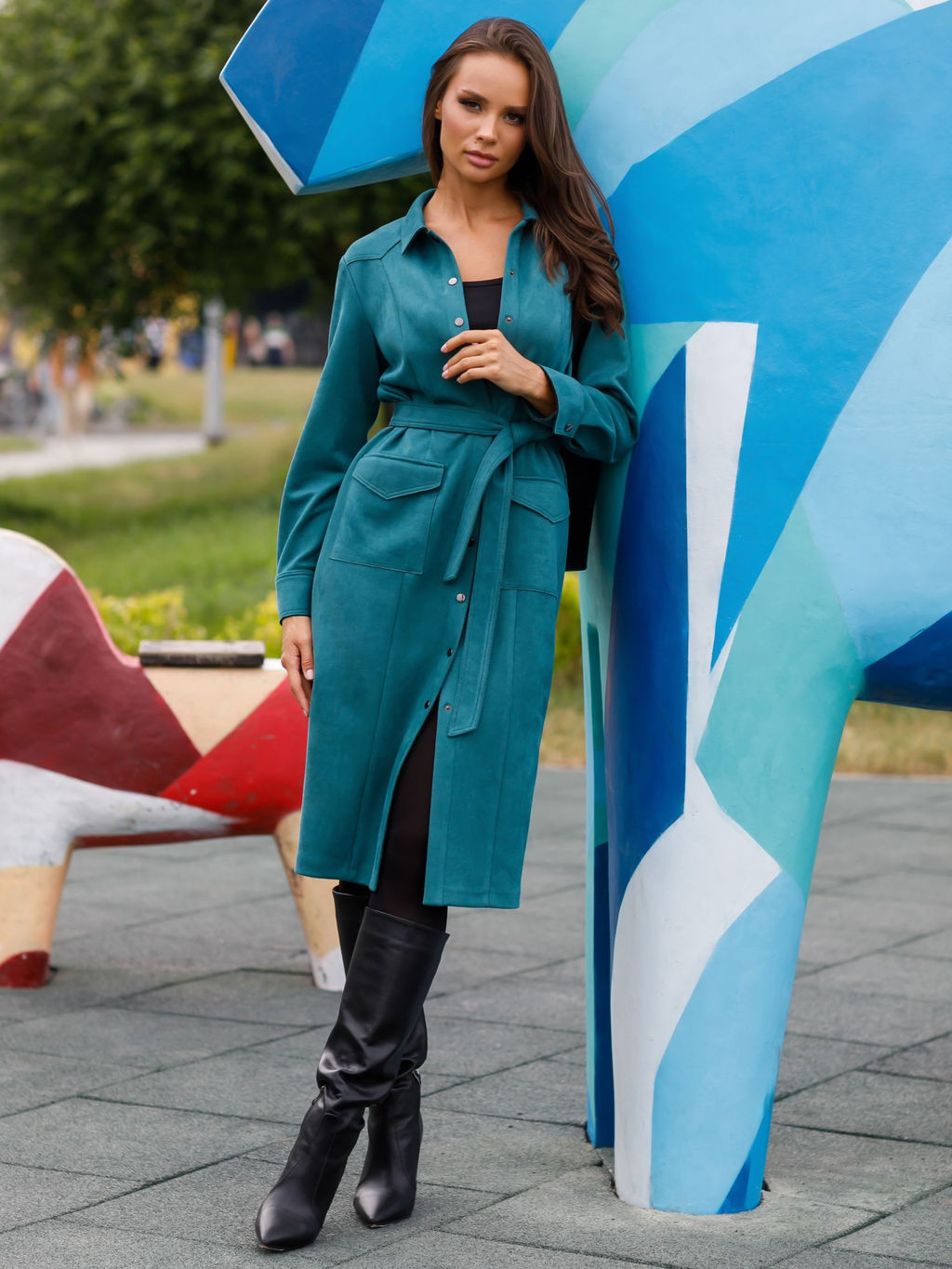 Платье из искусственной замши - Stilla фото 2