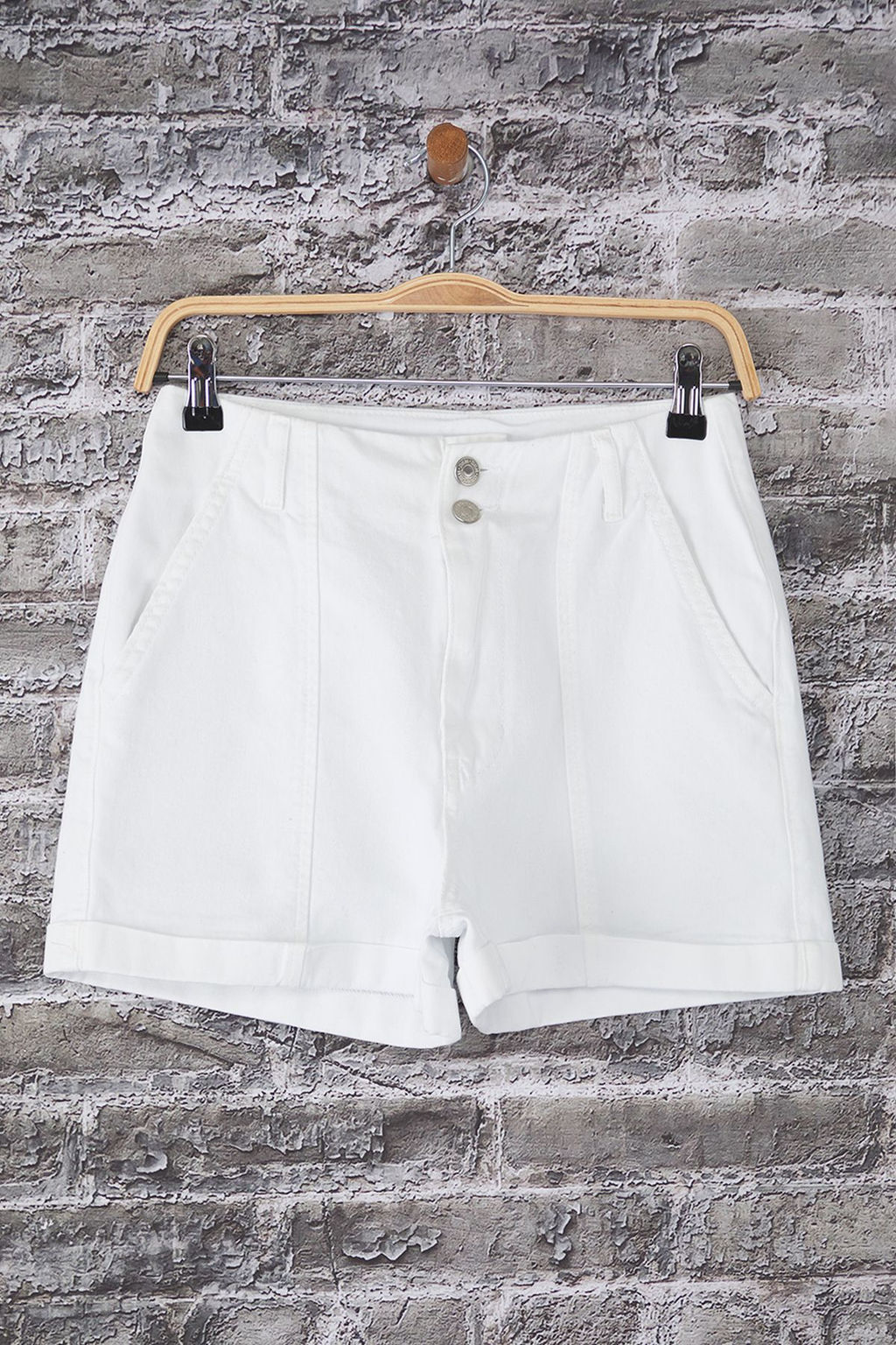 Trendyolmilla Beyaz Dikis Detayl? Yuksek Bel City Boy Denim Sort TWOSS25SR00197 фото 5