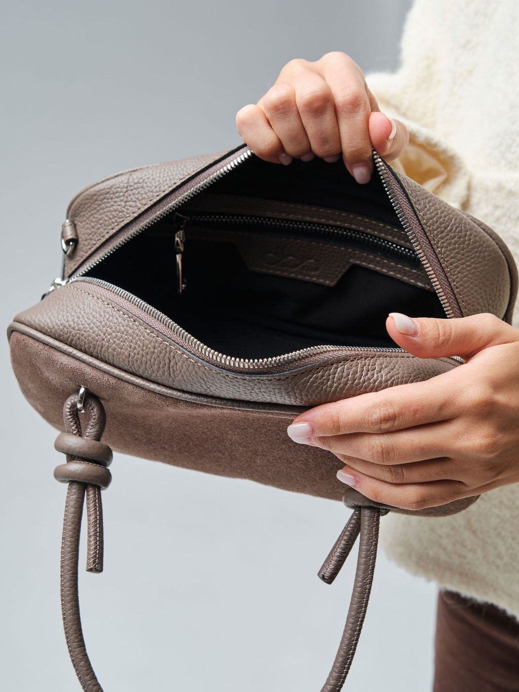 Замшевая сумка Curl DBR 31363 капучино  фото 13