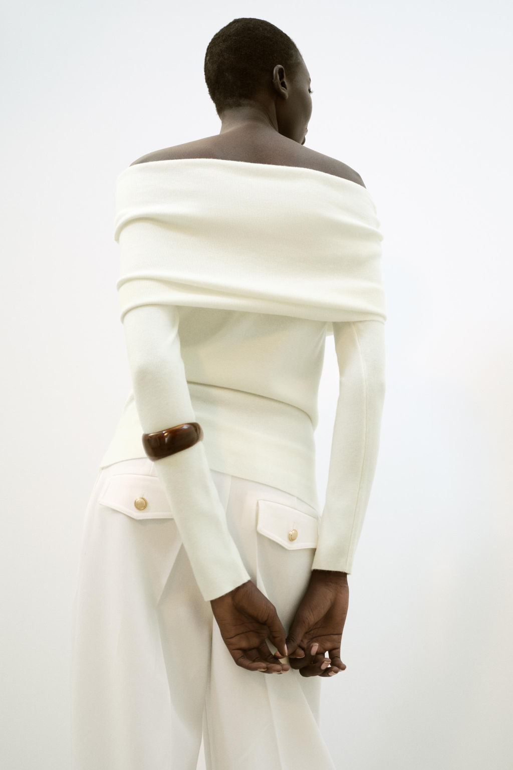 JERSEY PUNTO OFF SHOULDER / Blanco - Zara фото 5