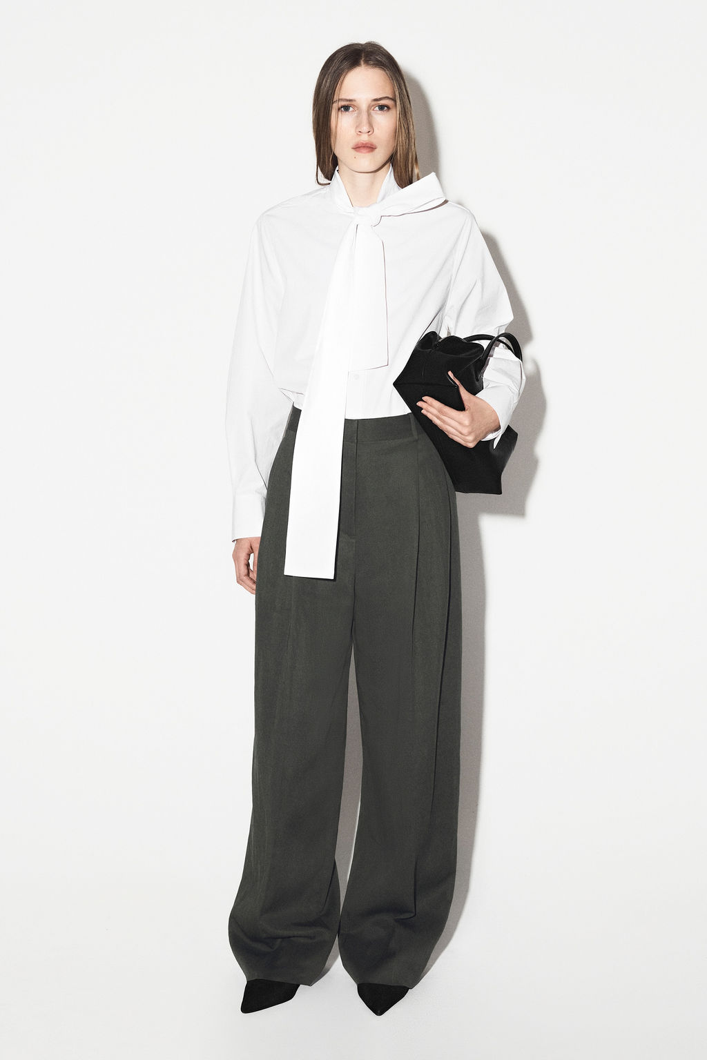 PANTAL?N TWILL WIDE LEG RELAXED FIT - H&m фото 10