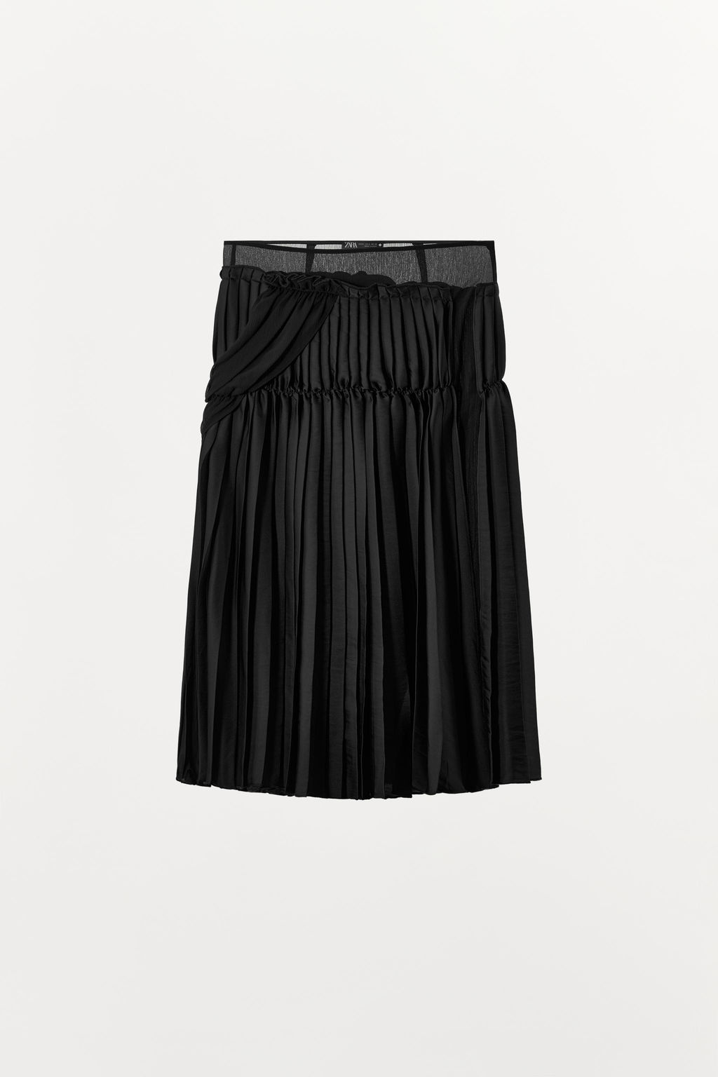 FALDA MIDI COMBINADA PLIEGUES / Negro - Zara фото 6
