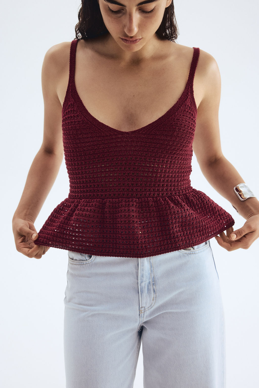 Top de tirantes efecto crochet - H&m фото 3