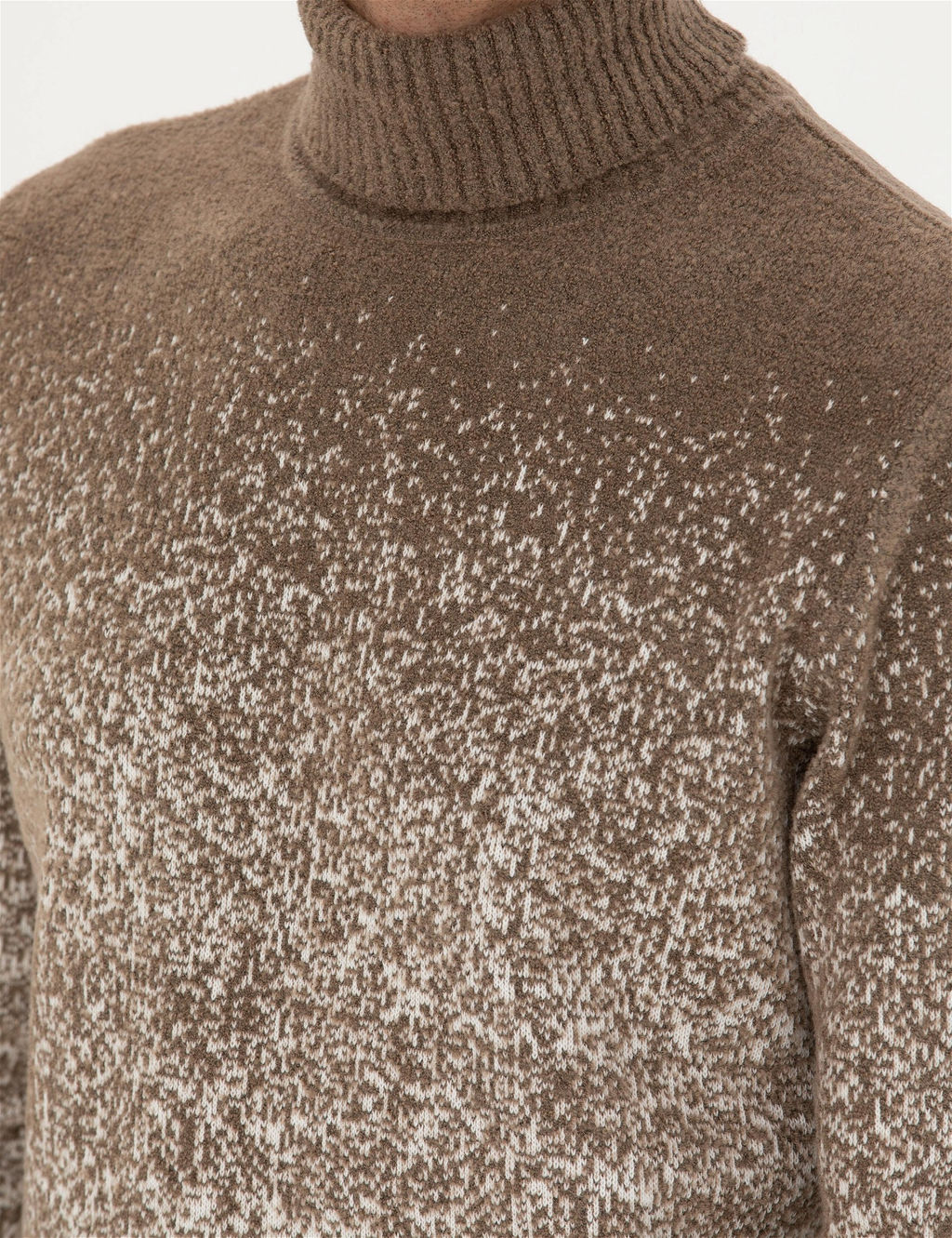 Vizon Slim Fit Bal_k__ Yaka Y_n Kar___ml_ Triko Kazak - Pierre cardin фото 7