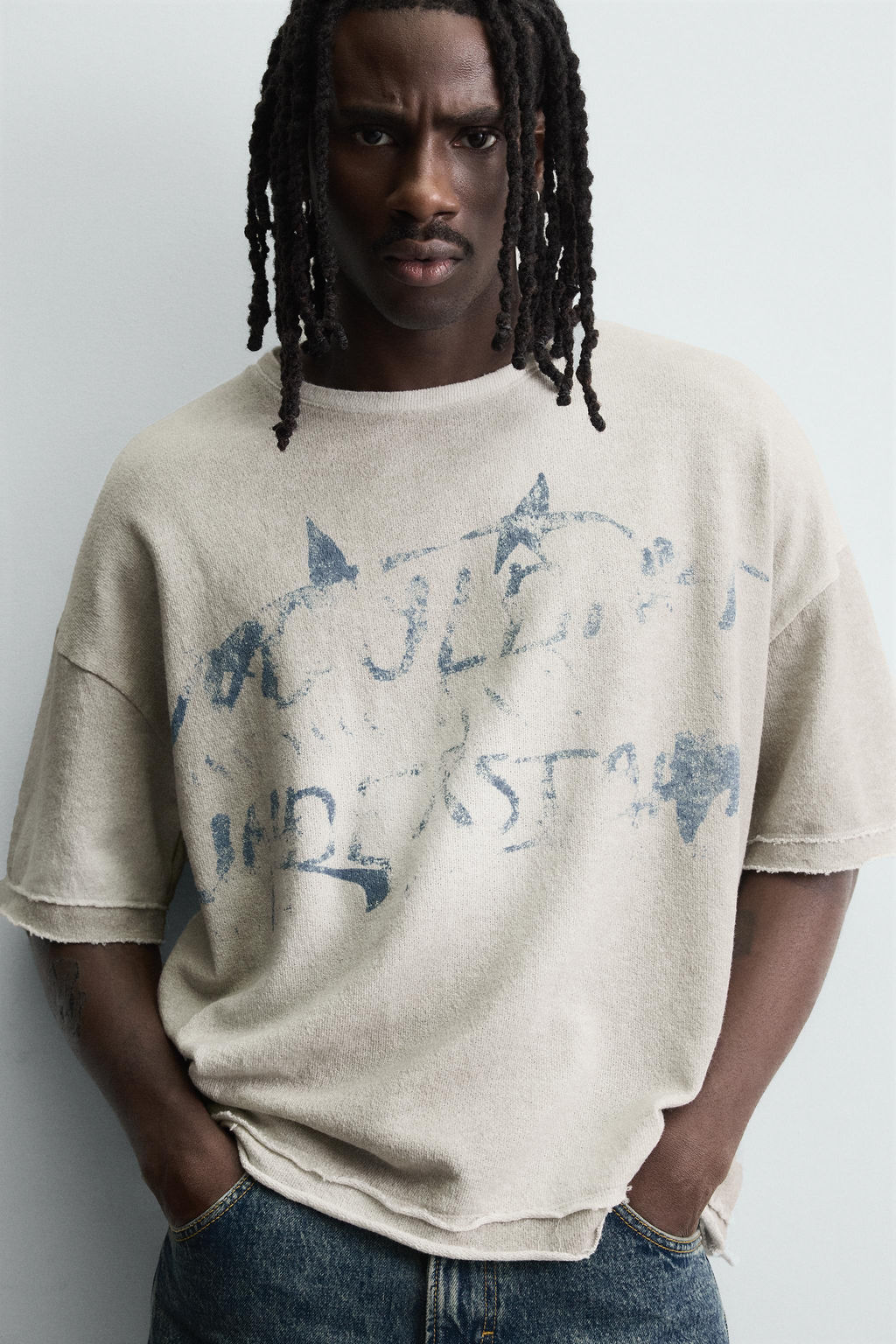 SPRAY PRINT KNIT T-SHIRT - Zara фото 12