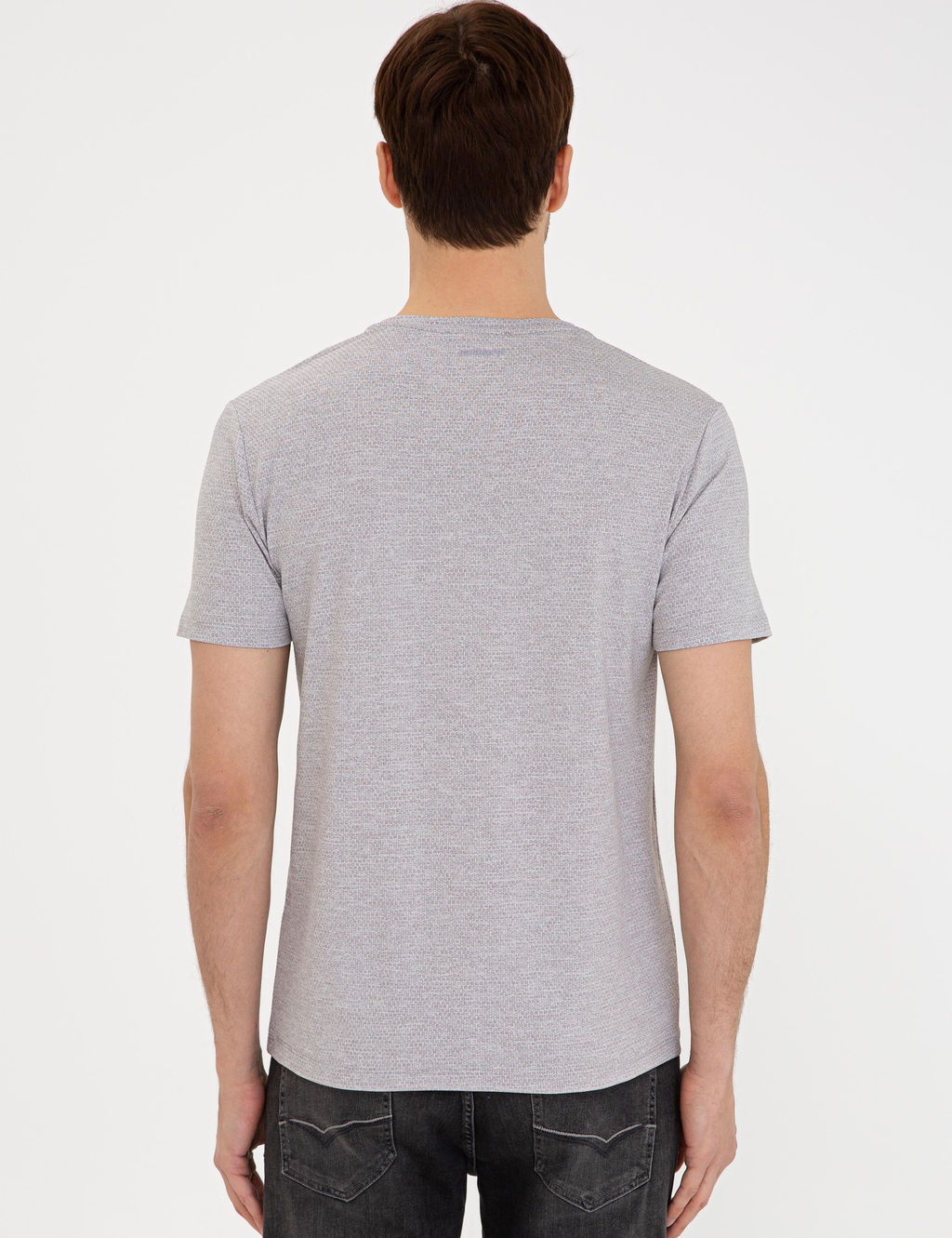 Серая футболка узкого кроя с круглым вырезом - Cacharel фото 3