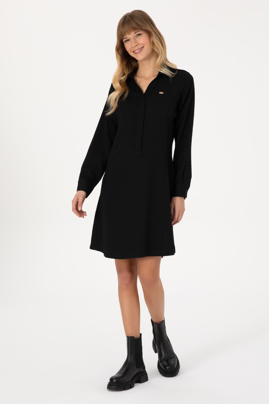 Kad_n Siyah Dokuma Elbise - U.s. polo assn фото 3