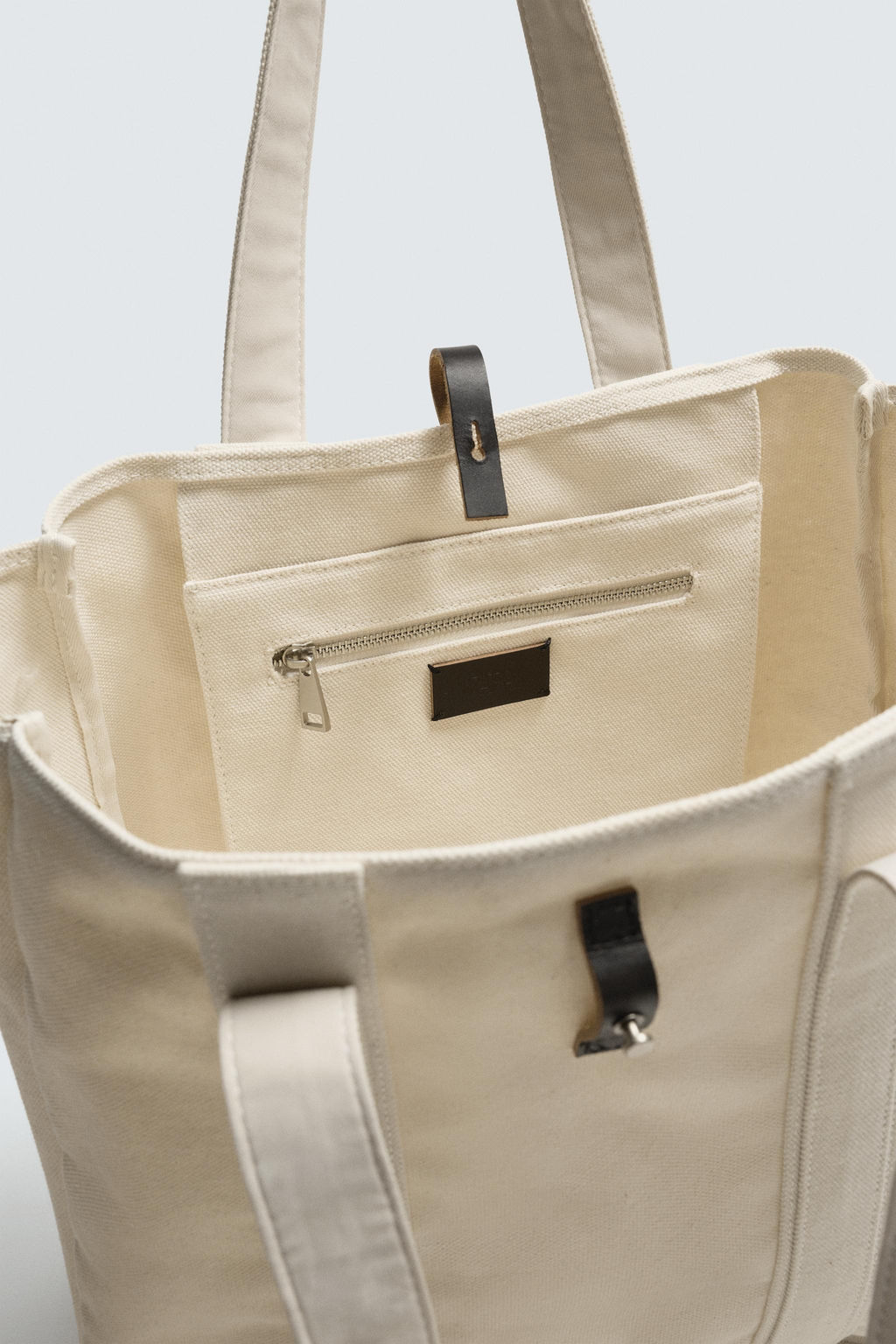 BOLSO SHOPPER TEJIDO / Blanco Crudo - Zara фото 4