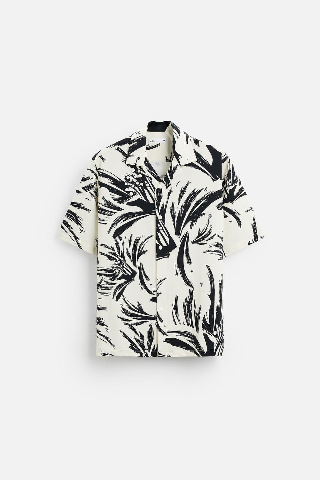 ABSTRACT PRINT STRETCH SHIRT - Zara фото 8