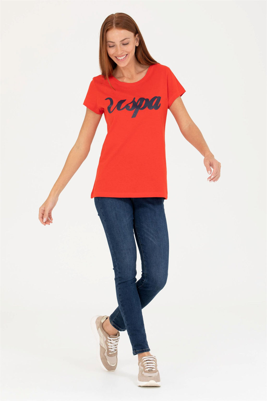 Женская красная футболка Неожиданная скидка в корзине - U.s. polo assn фото 4