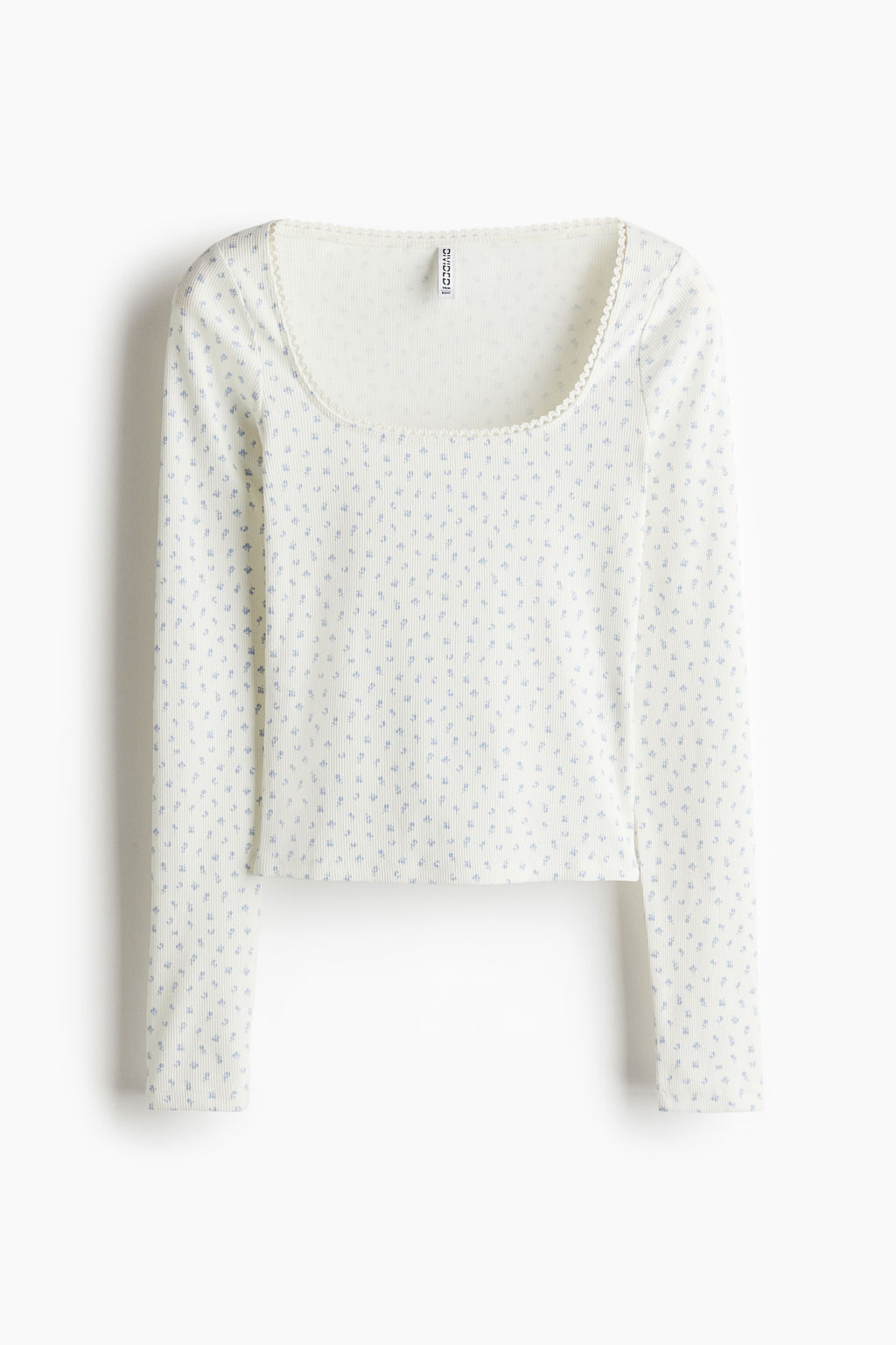 Top de algod?n con ribete de picot - H&m фото 4