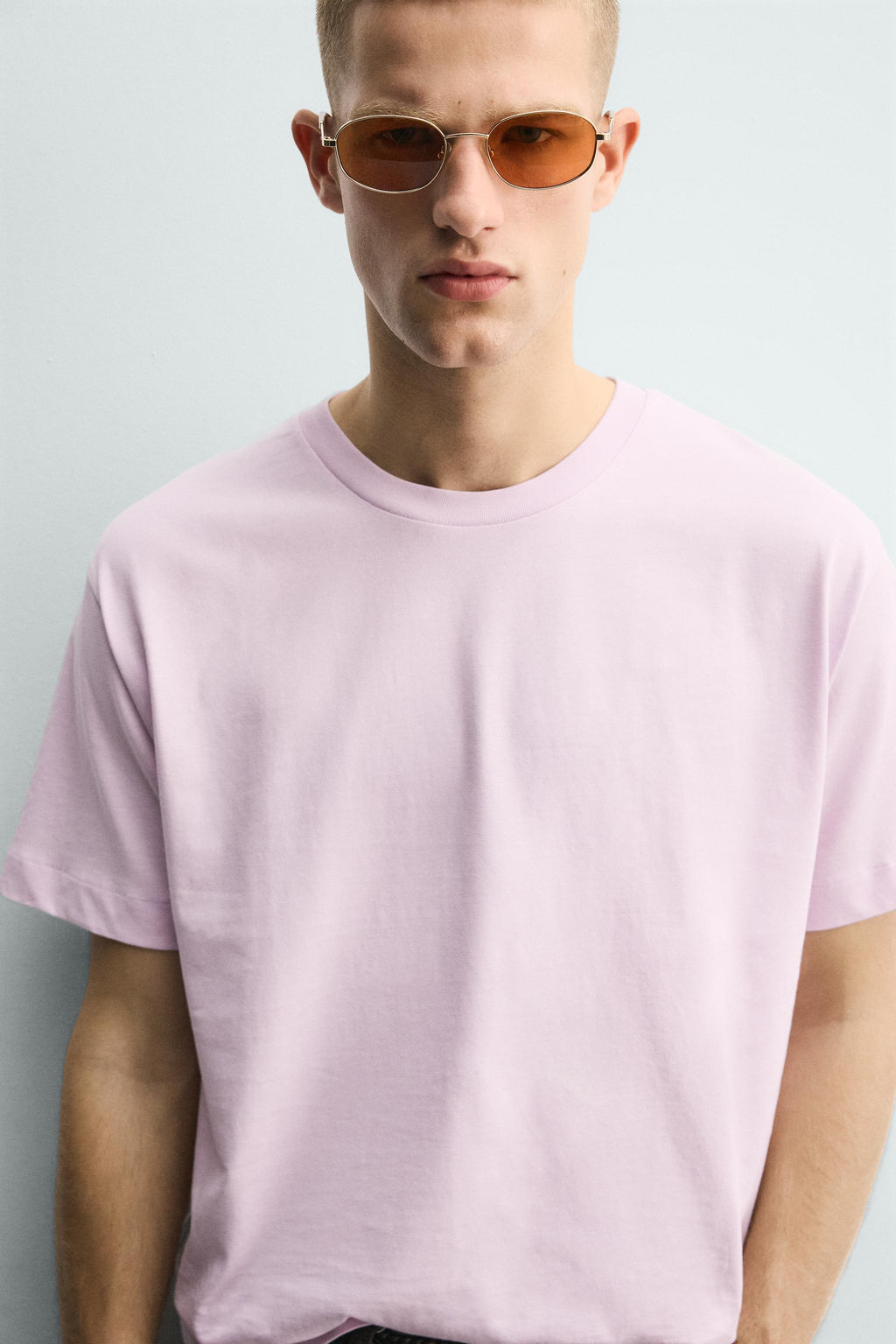 CAMISETA BORDADO ESTAMPADO COMBINADOS / lavanda-blanco