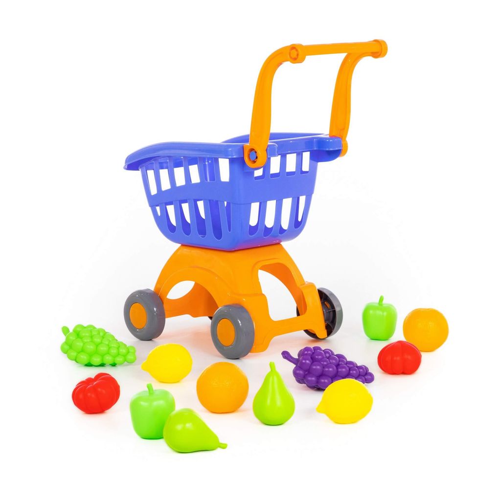 Тележка для маркета Мини + набор продуктов №15 (12 элементов) (в сеточке) - Полесье фото 7