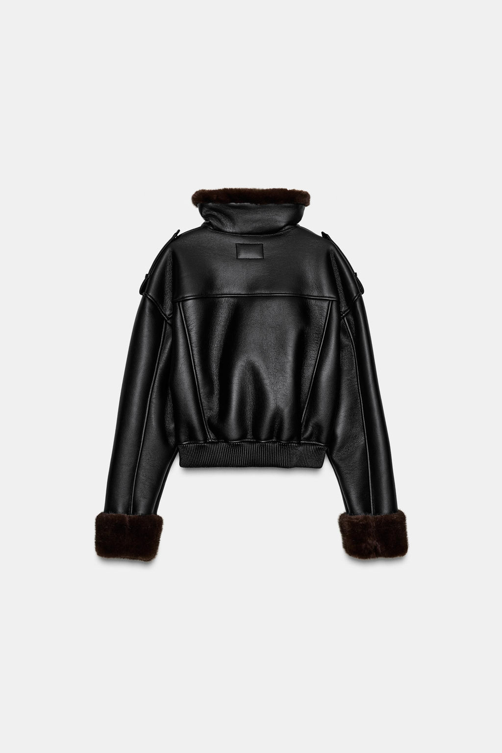 DOUBLE-FACED FAUX LEATHER BOMBER JACKET - Zara фото 7