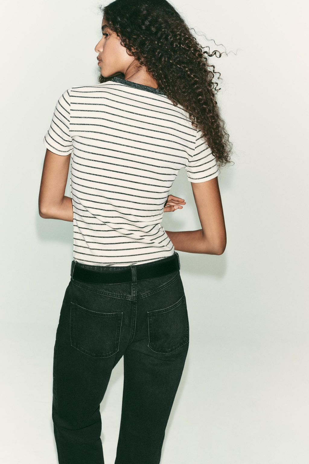 METALLIC THREAD CHUNKY KNIT T-SHIRT - Zara фото 4